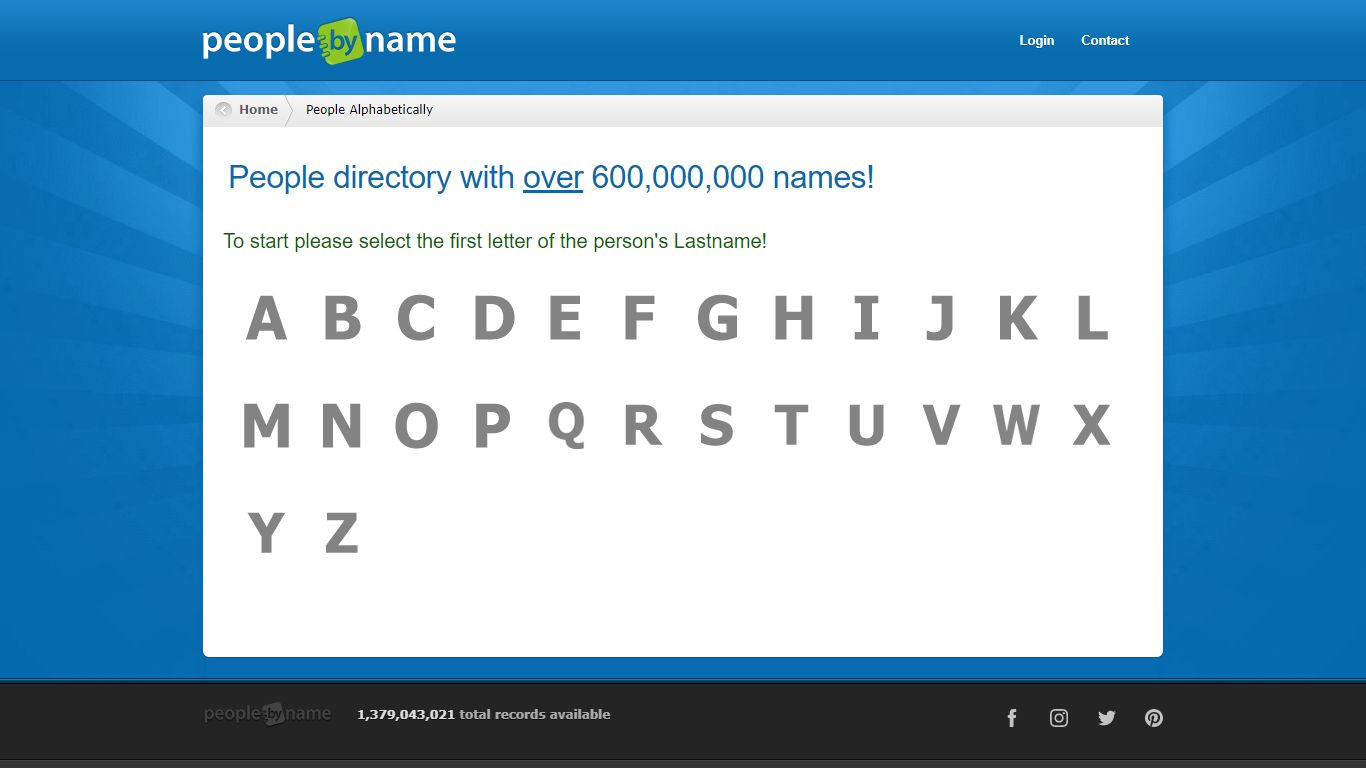 People directory with over 600,000,000 names! - peoplebyname.com